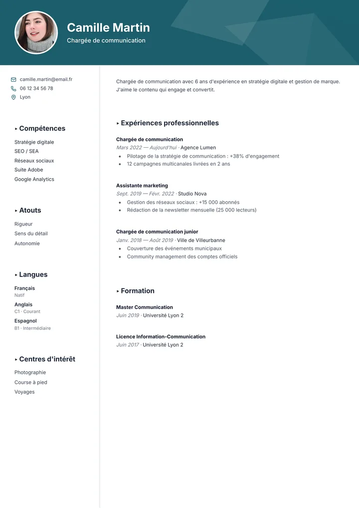 Modèle de CV Azur