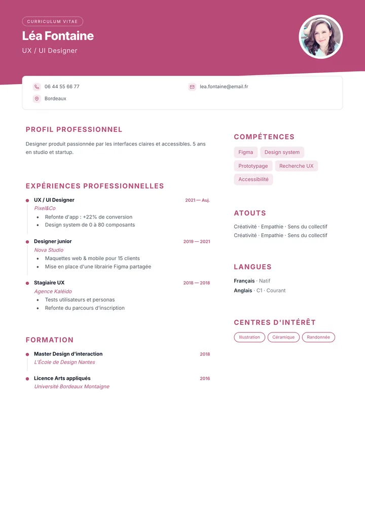Modèle de CV