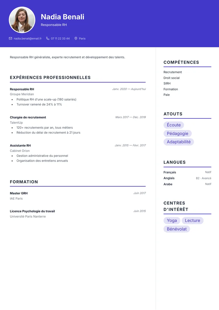 Modèle de CV