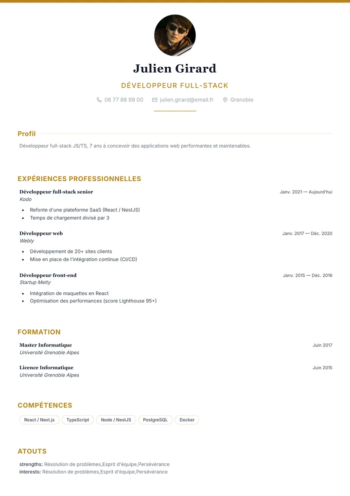 Modèle de CV Élégant